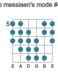 Guitar scale for Eb messiaen's mode #4 in position 5